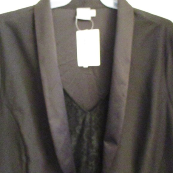 NWT! ASOS CURVE Tux Dress with Lace Insert, Black, Satin Collar, Formal, Size 22 - Picture 4 of 11